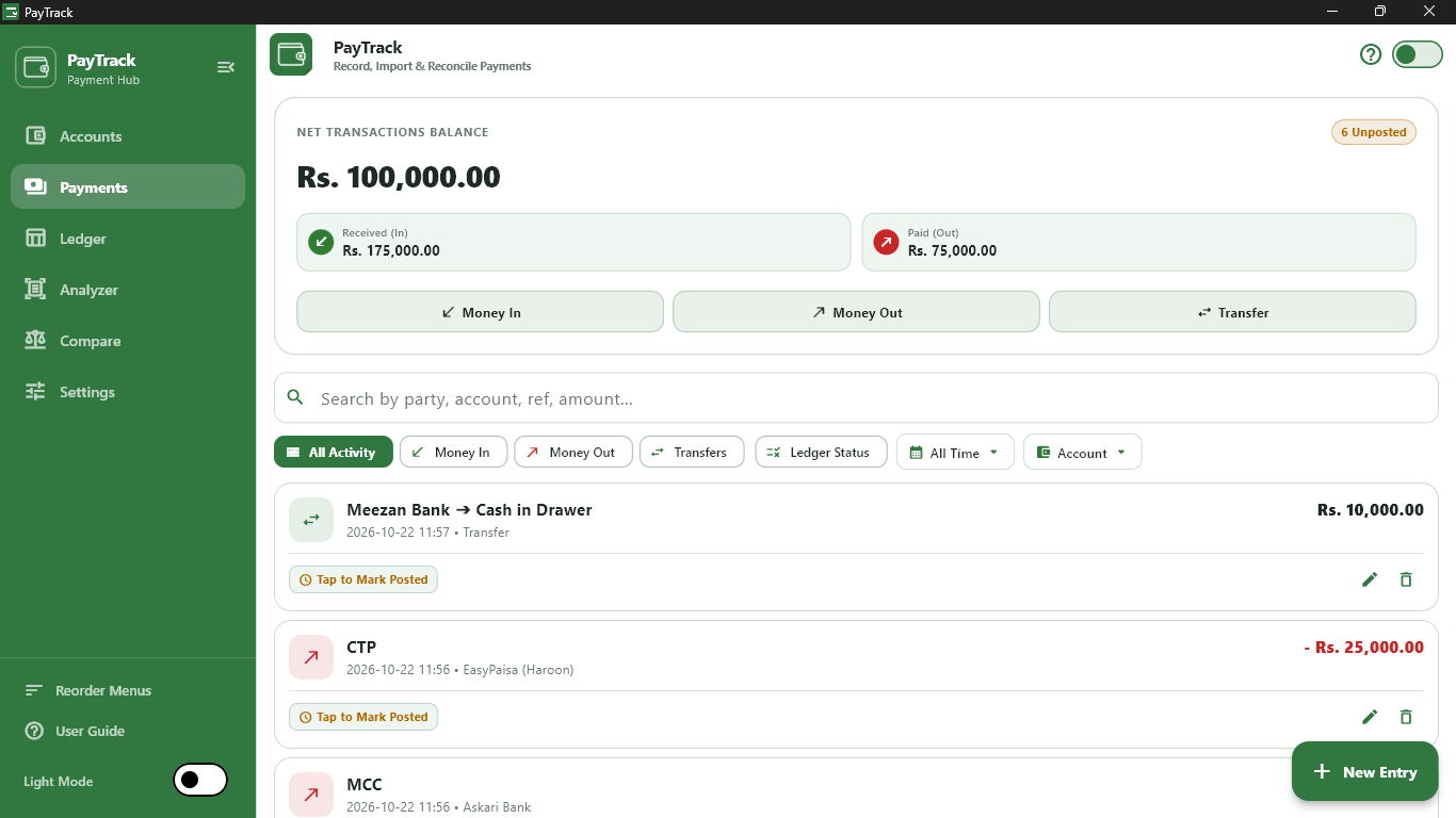 Export Inport Picks PayTrack — Record, Import & Reconcile Payments